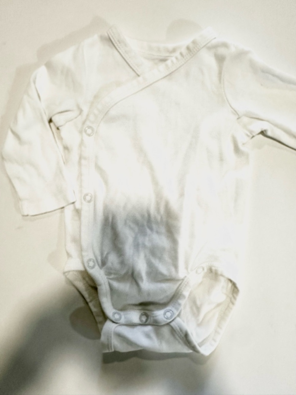 H&M White Long-Sleeve Baby Bodysuit